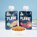 Load image into Gallery viewer, DENTALIGHT - Prebiotics Purre Lickable Wet Cat Treat, High in Probiotics, Calcium, Omega-3 and Fish Oil, No Additives, 55gX2