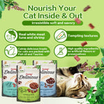 Load image into Gallery viewer, DENTALIGHT - Catnip Delicious, Soft Cat Chew Treat, Real Meat and Seafood, Fish Oil and Taurine Added, Prebiotics Enriched, 50g