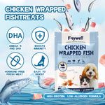 Load image into Gallery viewer, FAYWELL - Chicken Wrapped Fish Treats for Dogs & Cats, Protein + Omega-3, Joint & Coat Support, Easy Digest, 120g/30g