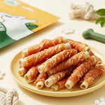 Load image into Gallery viewer, LB-03 Likable Chicken Wrapped Cowhide Twist, Long-Lasting Dog Chews for Dental Care, Chicken & Rawhide Treats, 90g