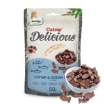 Load image into Gallery viewer, DENTALIGHT - Catnip Delicious, Soft Cat Chew Treat, Real Meat and Seafood, Fish Oil and Taurine Added, Prebiotics Enriched, 50g
