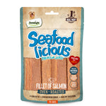 Load image into Gallery viewer, DENTALIGHT - Seafood Licious Premium Jerky Dog Training Treats, Fillet of Salmon, Omega-3, Quality Protein, Low in Fat, 70g