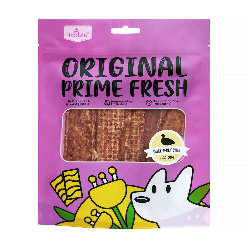 LB-07 Likable Duck Jerky Cuts, High Protein Chewy Dog Treats, Savory Duck Training & Reward Snacks for Dogs, 100g