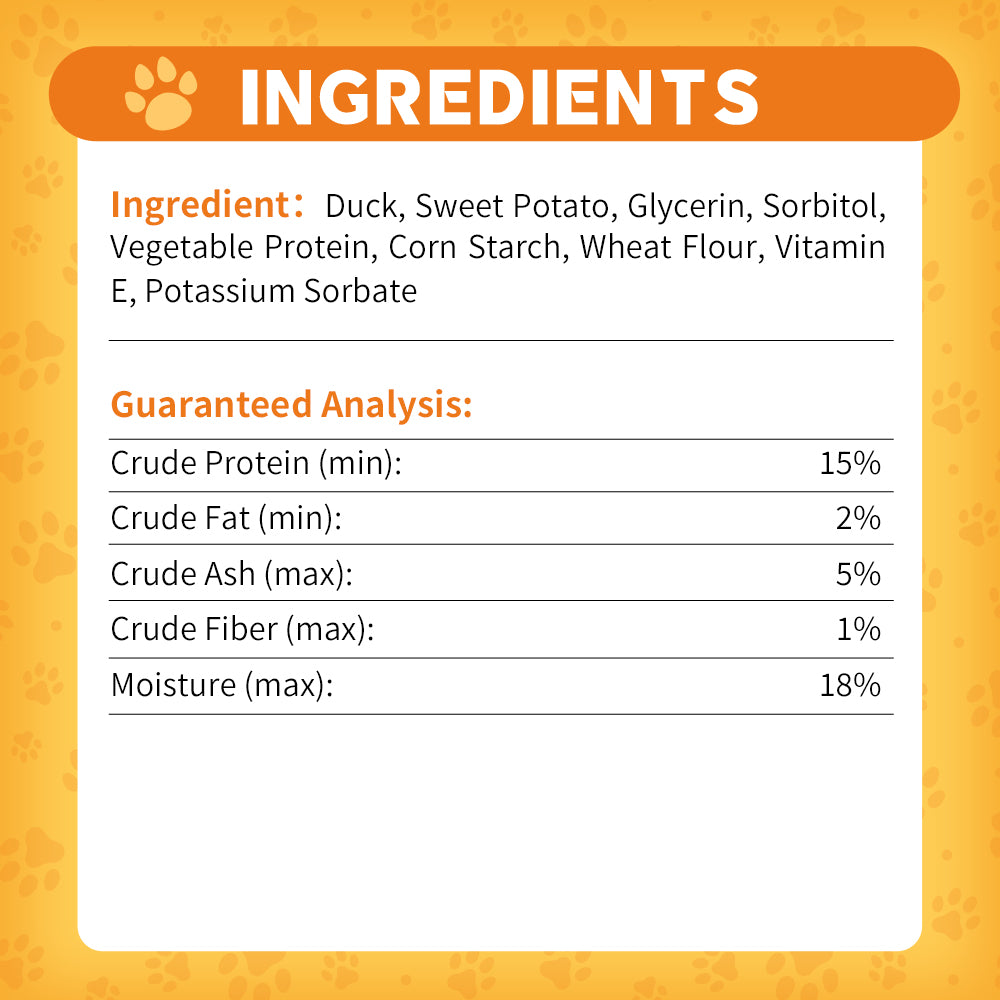 Faywell - Duck Jerky Dog Training Treats, Duck Wrapped Steet Potato, Real Meat, Dietary Fiber, Grain Free 4.23OZ(120g)