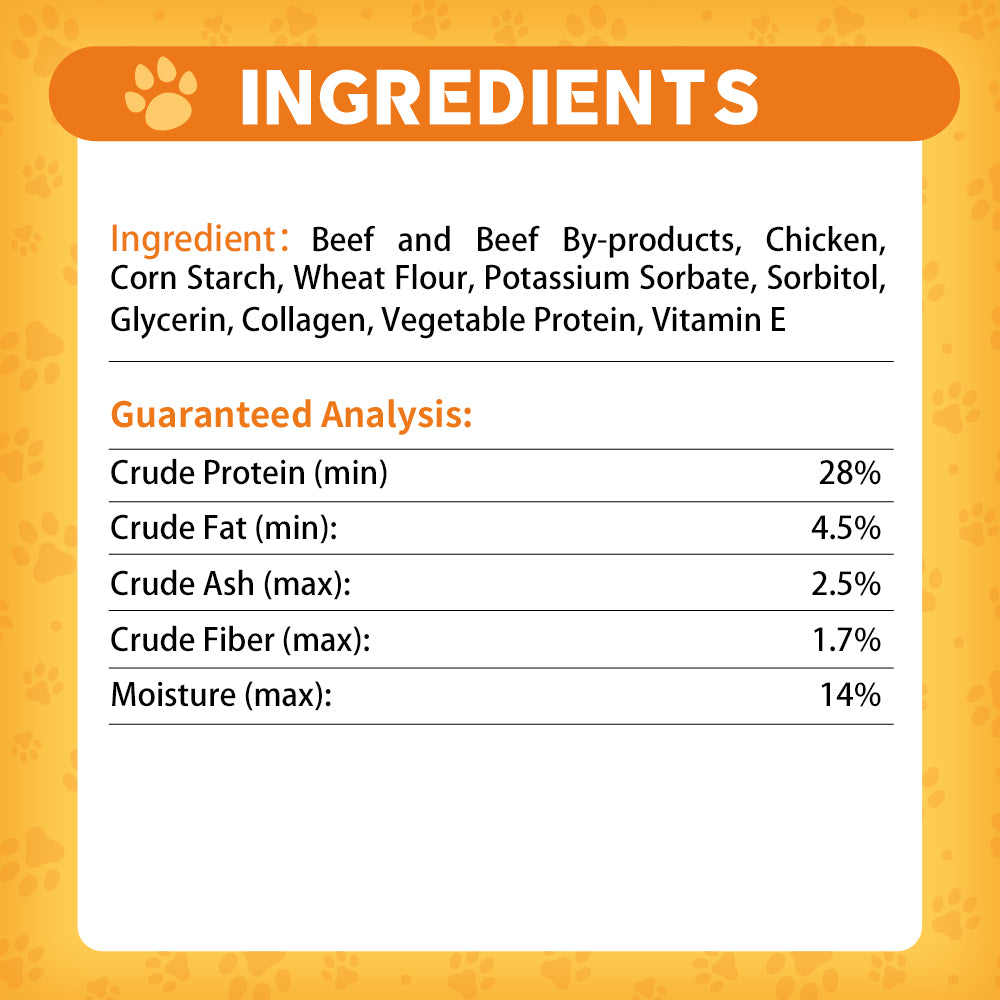 Faywell - Beefy Jerky Dog Training Treats, Sausage of Beef, Collagen and High Protein, Grain Free, 4.23OZ(120g)