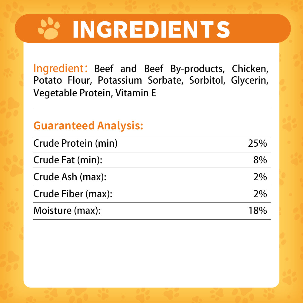 Faywell - Beefy Jerky Dog Training Treats, Beef Stick, Real Meat, High Protein, Calcium Rich, 4 oz