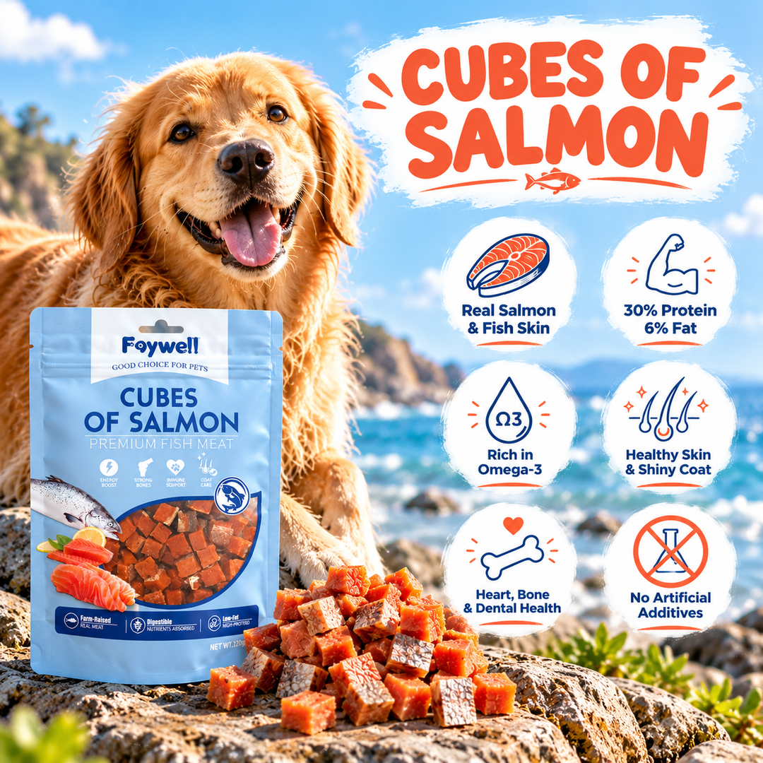 FW-L04-07  Faywell - Jerky Dog Training Treats, Chicken/Duck/Salmon/Beef, Real Meat, Omega-3 & Fish Oil, High Protein, Immune Support, 480g/4 Packs (4 Flavor)