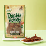 Load image into Gallery viewer, DENTALIGHT - Duckkk Licious Premium Jerky Dog Training Treats, Jerky of Duck, Calcium Rich, Low in Fat, High Protein, 70g
