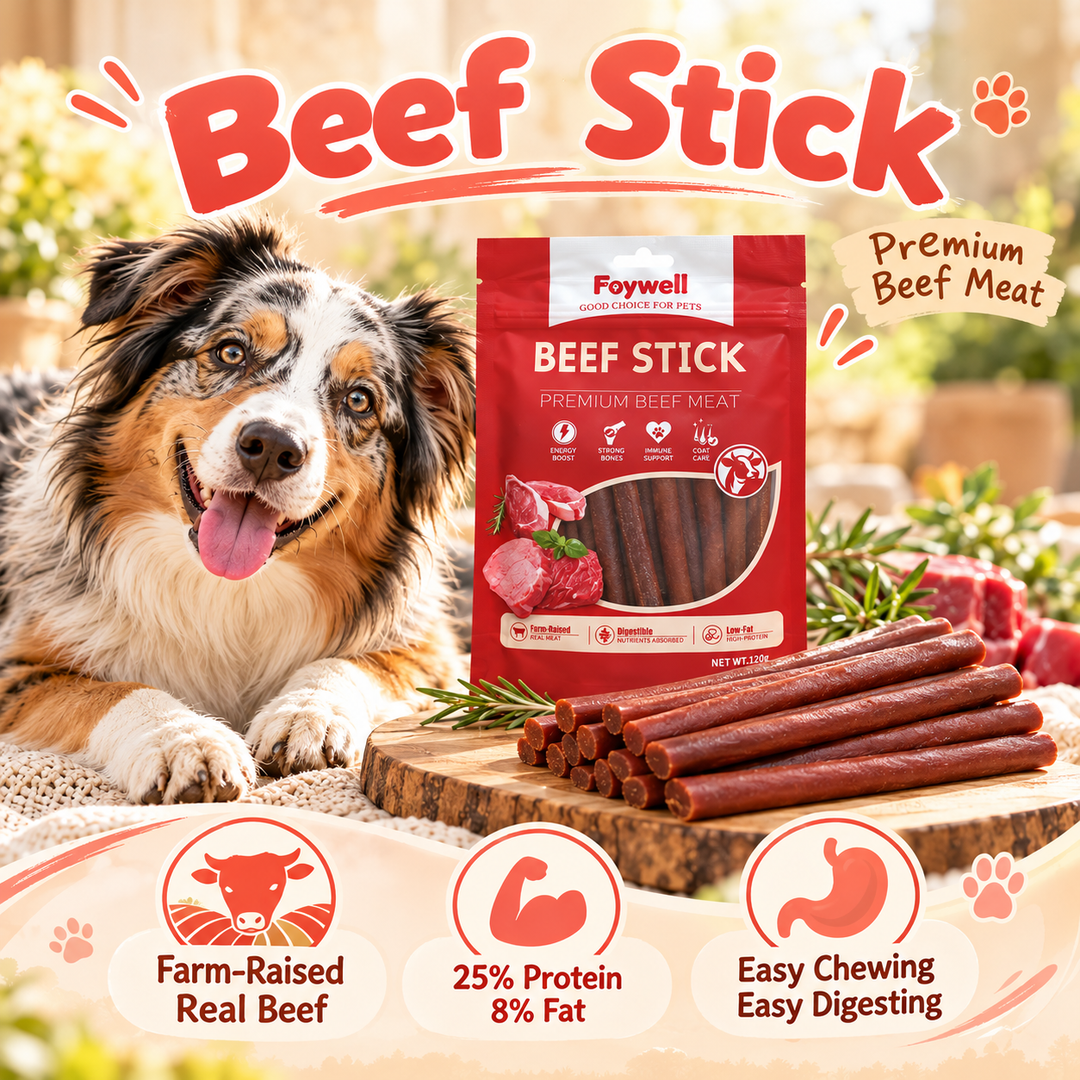 FW-L04-07  Faywell - Jerky Dog Training Treats, Chicken/Duck/Salmon/Beef, Real Meat, Omega-3 & Fish Oil, High Protein, Immune Support, 480g/4 Packs (4 Flavor)