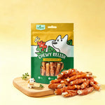 Load image into Gallery viewer, LB-03 Likable Chicken Wrapped Cowhide Twist, Long-Lasting Dog Chews for Dental Care, Chicken &amp; Rawhide Treats, 90g