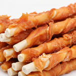 Load image into Gallery viewer, Faywell - Chicken Jerky Dog Trainiing Treats, Chicken Wrapped Hide, RawHide Layer, Real Meat, Lasting Chew, 4.23OZ(120g)