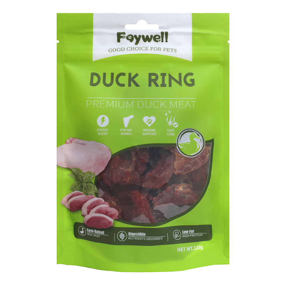 FW-L04-07  Faywell - Jerky Dog Training Treats, Chicken/Duck/Salmon/Beef, Real Meat, Omega-3 & Fish Oil, High Protein, Immune Support, 480g/4 Packs (4 Flavor)