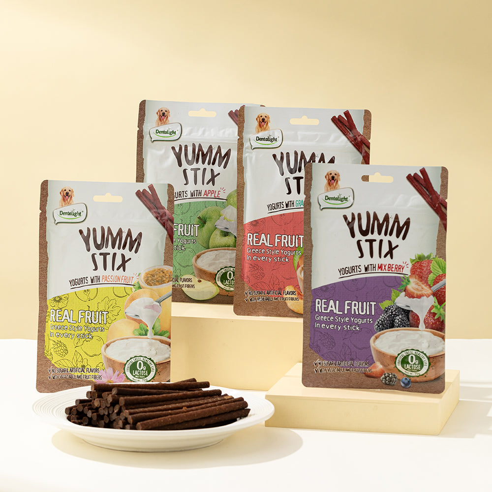 DENTALIGHT - Yumm Stix Yogurts Dog Treats,  Real Tuna and Fruit, Rich in Probiotics, No Sugar & Artificial Flavors, 70g