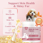 Load image into Gallery viewer, FAYWELL - Skin &amp; Coat Chews Supplement for Dogs &amp; Cats, Omega &amp; Salmon Oil Support Skin Health &amp; Shiny Fur, 120ct/300g
