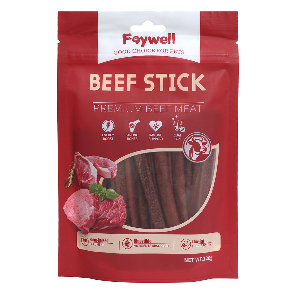 FW-L04-07  Faywell - Jerky Dog Training Treats, Chicken/Duck/Salmon/Beef, Real Meat, Omega-3 & Fish Oil, High Protein, Immune Support, 480g/4 Packs (4 Flavor)