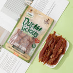 Load image into Gallery viewer, DENTALIGHT - Duckkk Licious Premium Jerky Dog Training Treats, Jerky of Duck, Calcium Rich, Low in Fat, High Protein, 70g
