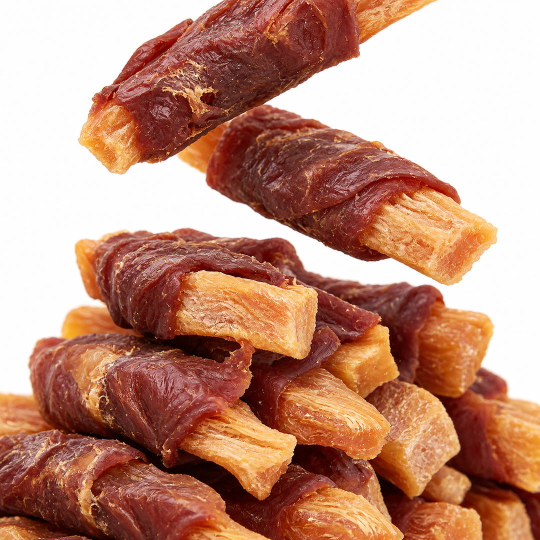 Faywell - Duck Jerky Dog Training Treats, Duck Wrapped Steet Potato, Real Meat, Dietary Fiber, Grain Free 4.23OZ(120g)