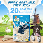 Load image into Gallery viewer, DENTALIGHT - Vital Fiber Wellbar Puppy Chew Treats, Goat Milk, Rich in Calcium and Protein, Soft Vanilla Texture, 12pcs, 80g
