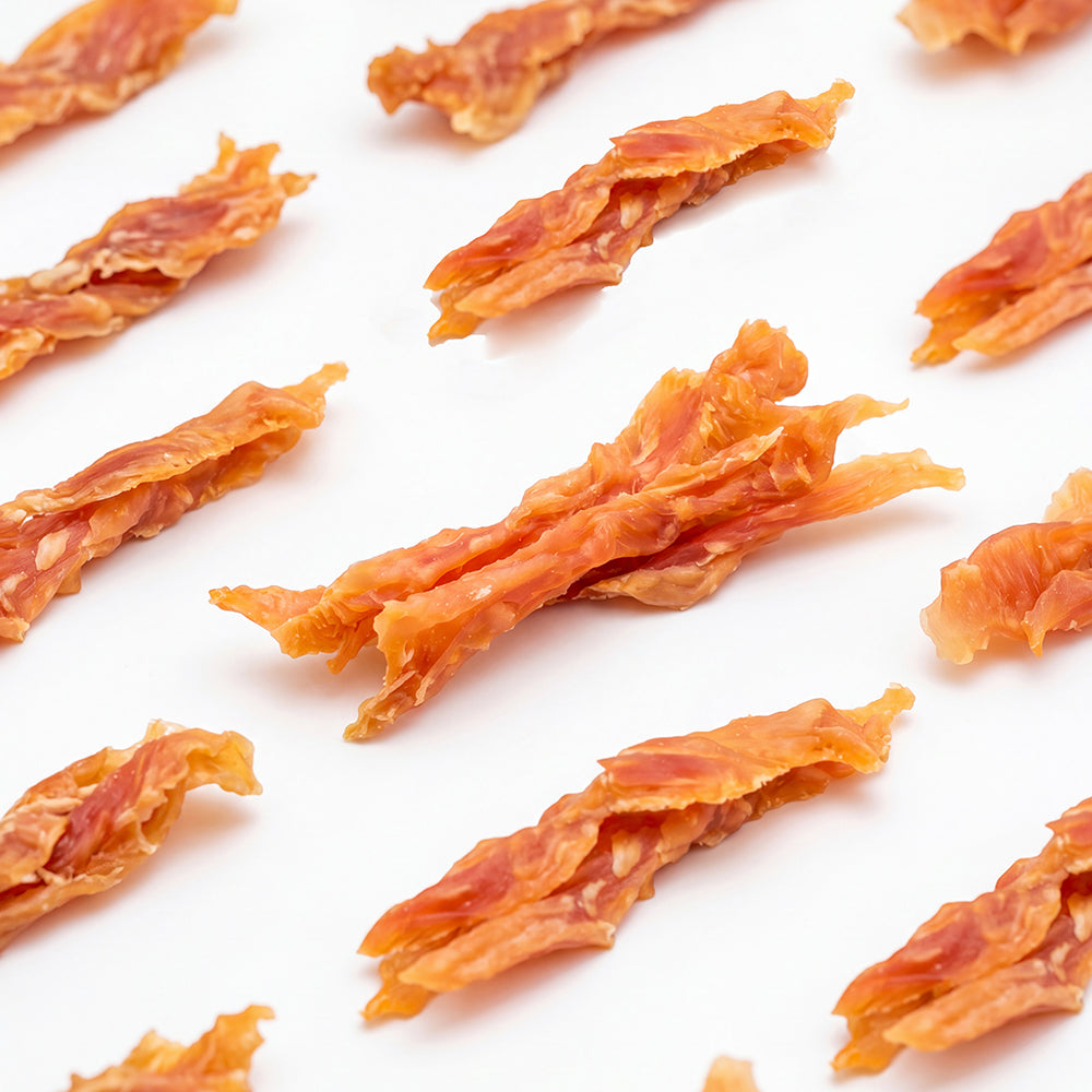 Chicken Jerky Dog Training Treats, Twist of Chicken, Premium Chicken Breast, Calcium Rich, Low in Fat, 4.23OZ(120g)