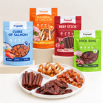 Load image into Gallery viewer, FW-L04-07  Faywell - Jerky Dog Training Treats, Chicken/Duck/Salmon/Beef, Real Meat, Omega-3 &amp; Fish Oil, High Protein, Immune Support, 480g/4 Packs (4 Flavor)
