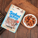 Load image into Gallery viewer, DENTALIGHT - Seafood Licious Premium Jerky Dog Training Treats, Cube of Salmon, Omega-3 &amp; Fish Oil, High Protein, 70g

