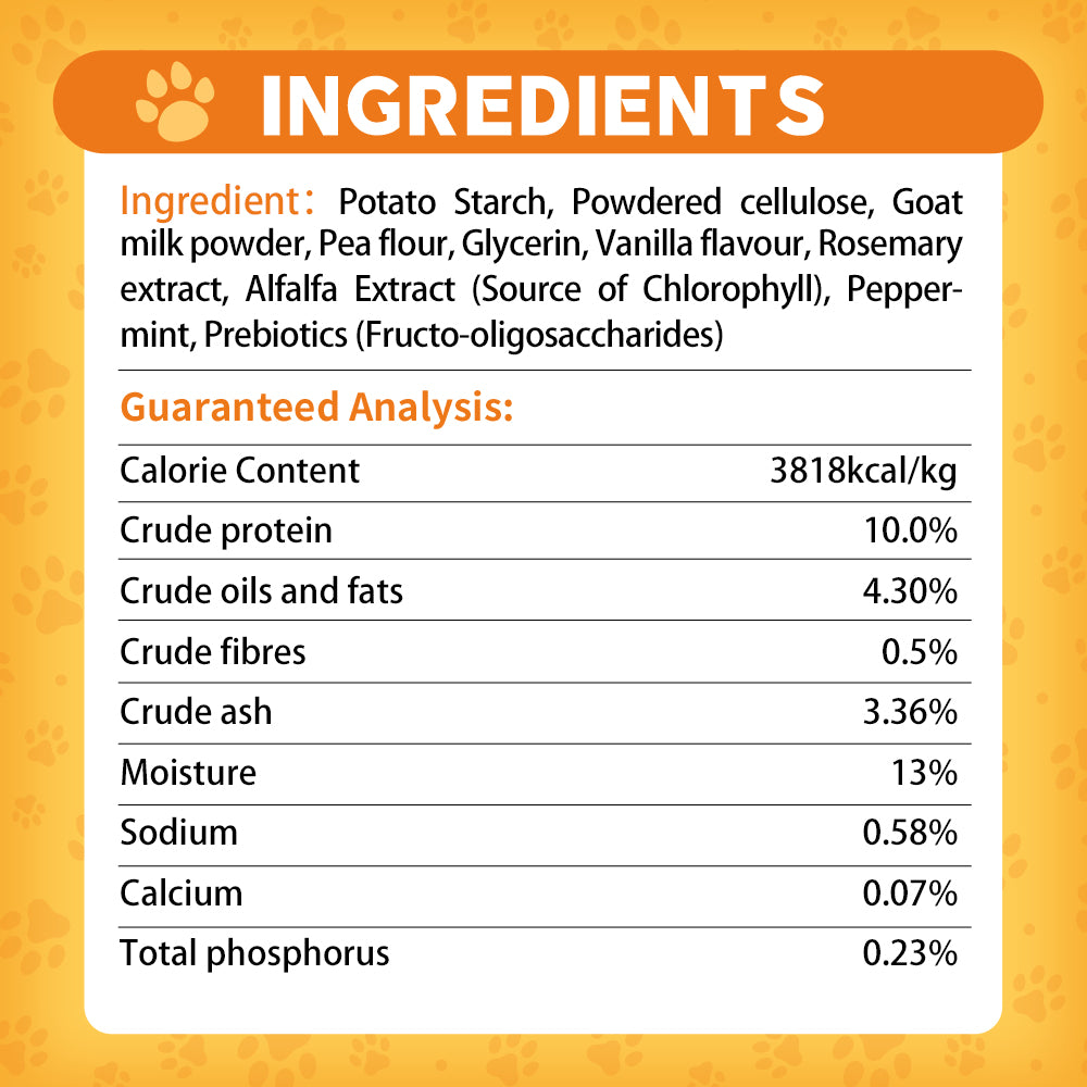 DENTALIGHT - Vital Fiber Wellbar Puppy Chew Treats, Goat Milk, Rich in Calcium and Protein, Soft Vanilla Texture, 12pcs, 80g