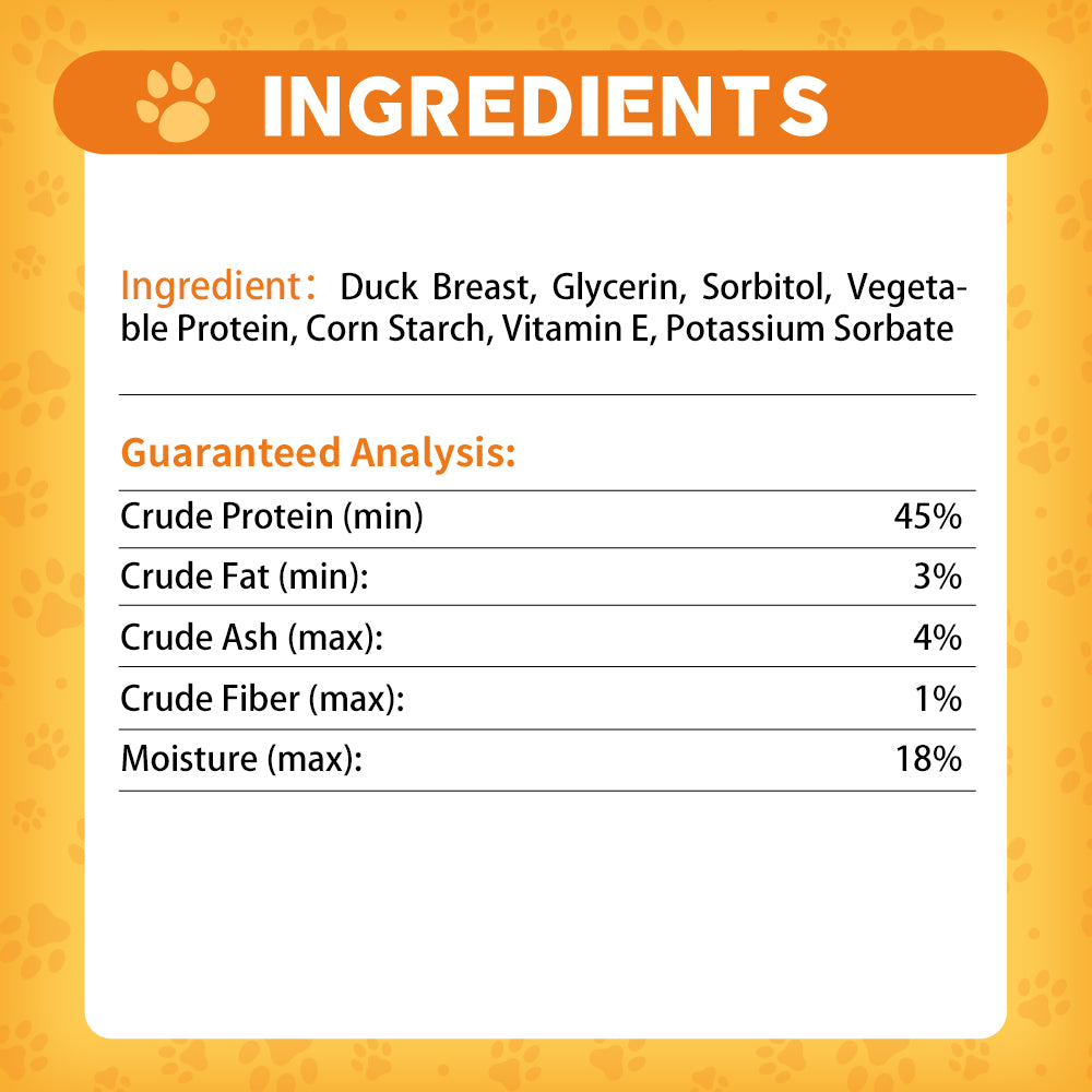 Faywell - Duck Jerky Dog Training Treats, Jerky of Duck, Calcium Rich, Low in Fat, High Protein, 4.23OZ(120g)