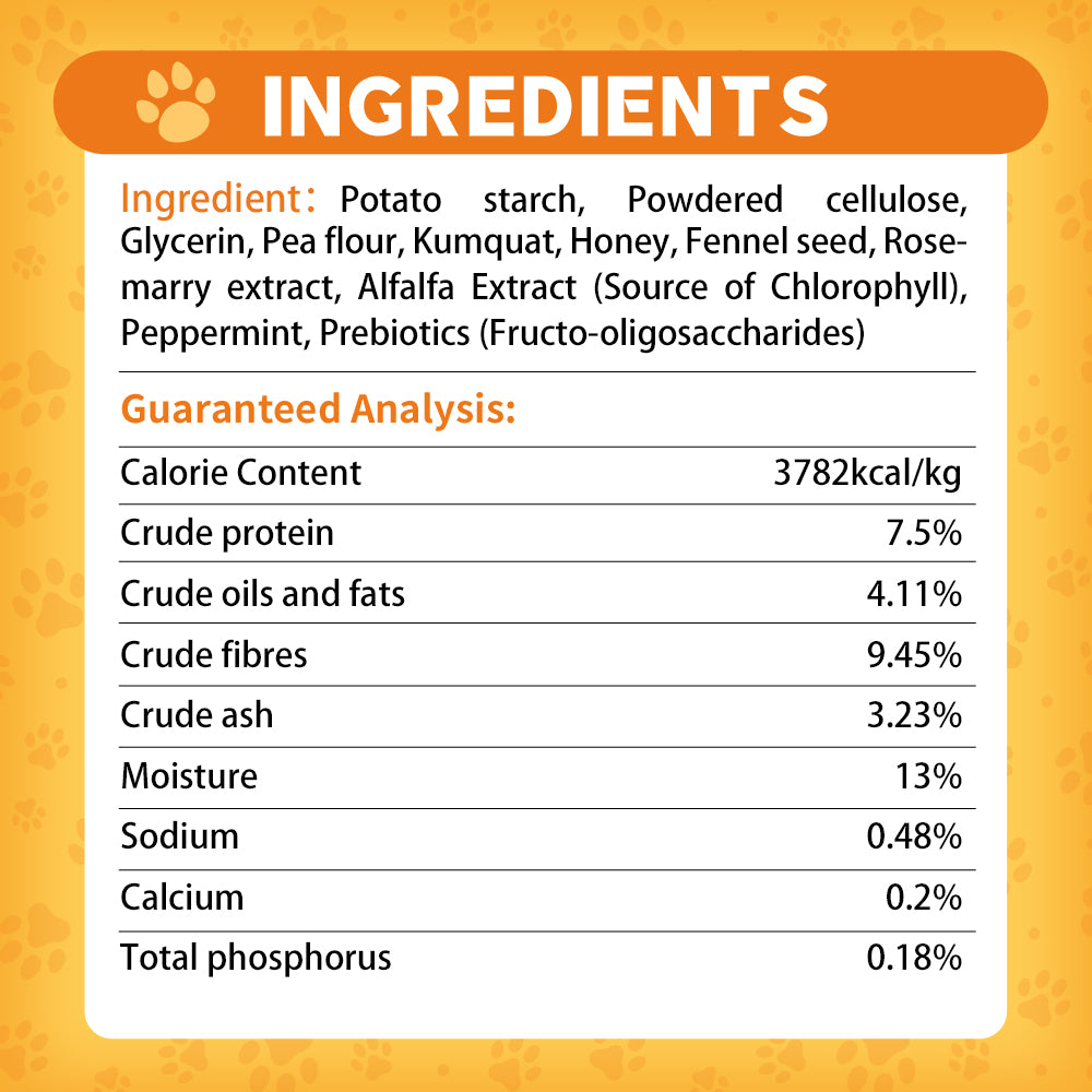 DENTALIGHT - Vital Fiber Wellbar Dog Chew Treats, Real Fruit & Veggie Blend Fight Bad Breath, Grain-free, 8pcs, 80g