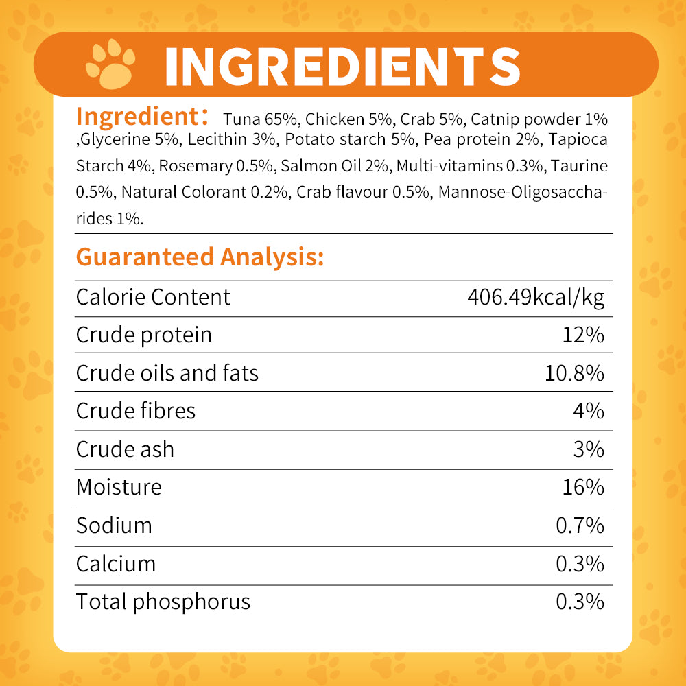 DENTALIGHT - Catnip Delicious, Soft Cat Chew Treat, Real Meat and Seafood, Fish Oil and Taurine Added, Prebiotics Enriched, 50g