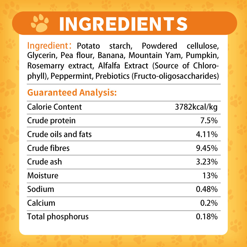 DENTALIGHT - Vital Fiber Wellbar Dog Chew Treats, Real Fruit & Veggie Blend Fight Bad Breath, Grain-free, 8pcs, 80g