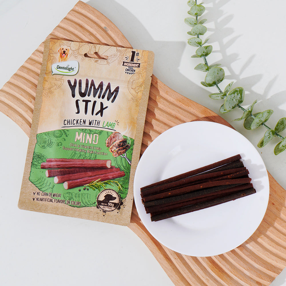 DENTALIGHT - Yumm Stick Dog Treats, Real Meat, Protein, DHA & Vit E, Omega 3-6, Glucosamine & Chondroitin, 50g