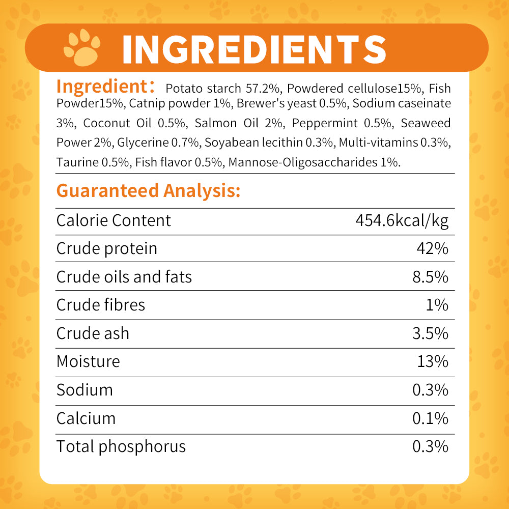 DENTALIGHT - Catnip Delicious, Soft Cat Chew Treat, Real Meat and Seafood, Fish Oil and Taurine Added, Prebiotics Enriched, 50g