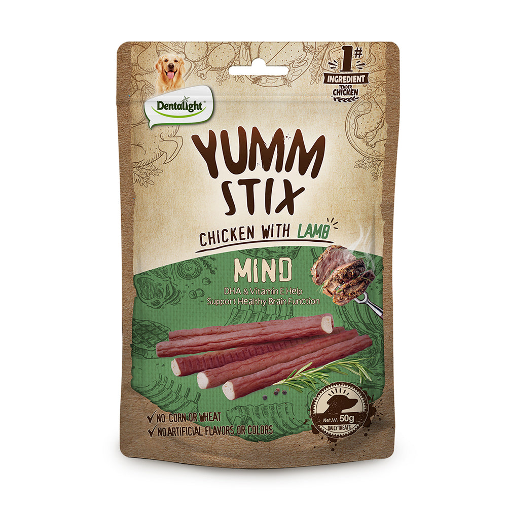 DENTALIGHT - Yumm Stick Dog Treats, Real Meat, Protein, DHA & Vit E, Omega 3-6, Glucosamine & Chondroitin, 50g