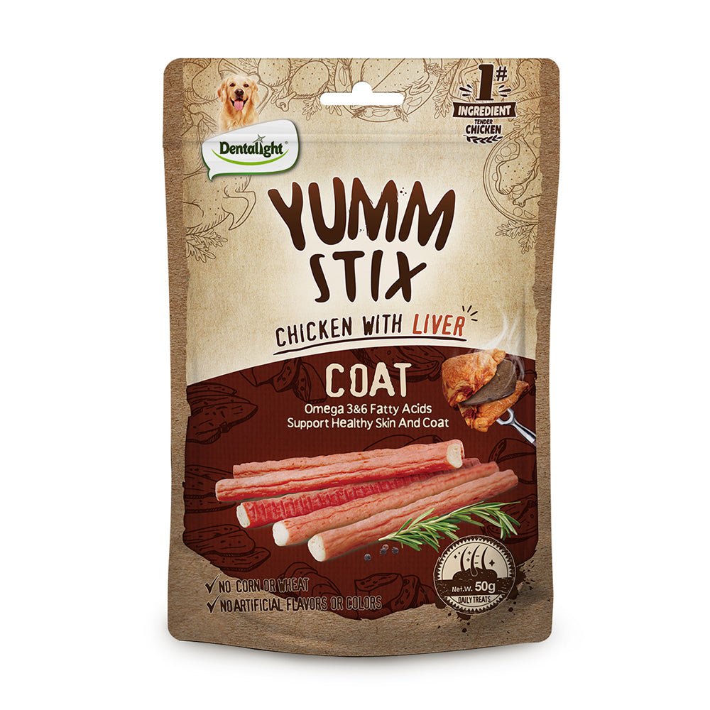 DENTALIGHT - Yumm Stick Dog Treats, Real Meat, Protein, DHA & Vit E, Omega 3-6, Glucosamine & Chondroitin, 50g