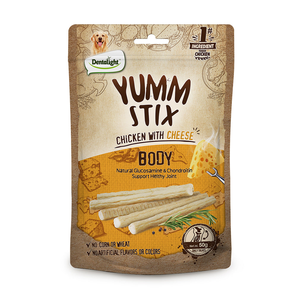 DENTALIGHT - Yumm Stick Dog Treats, Real Meat, Protein, DHA & Vit E, Omega 3-6, Glucosamine & Chondroitin, 50g
