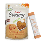 Load image into Gallery viewer, DENTALIGHT - Caviar Chicken Creamy, Handheld Lickable Wet Cat Treat, Prebiotics and Fish Oil Added, Grain Free, 5pcs, 50g
