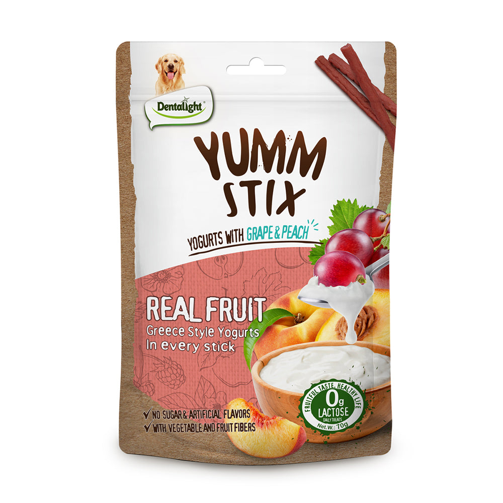 DENTALIGHT - Yumm Stix Yogurts Dog Treats,  Real Tuna and Fruit, Rich in Probiotics, No Sugar & Artificial Flavors, 70g
