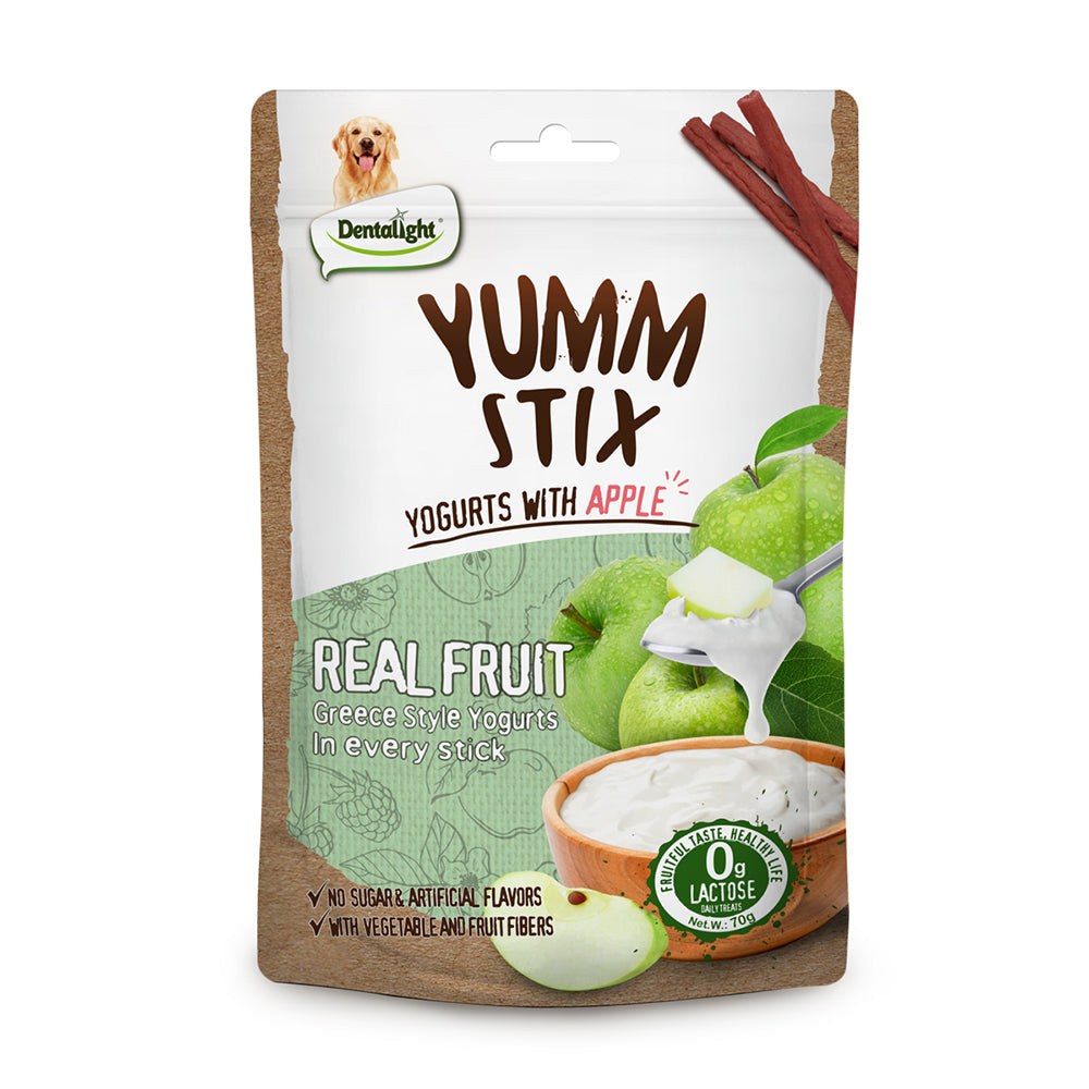 DENTALIGHT - Yumm Stix Yogurts Dog Treats,  Real Tuna and Fruit, Rich in Probiotics, No Sugar & Artificial Flavors, 70g