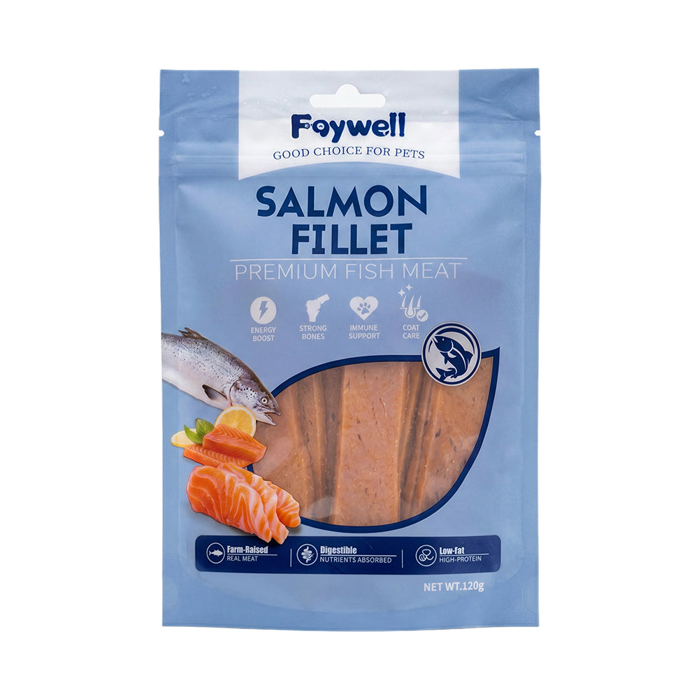 Faywell - Salmon Jerky Dog Training Treats, Fillet of Salmon, Omega-3, Quality Protein, Low in Fat, 4.23OZ(120g)