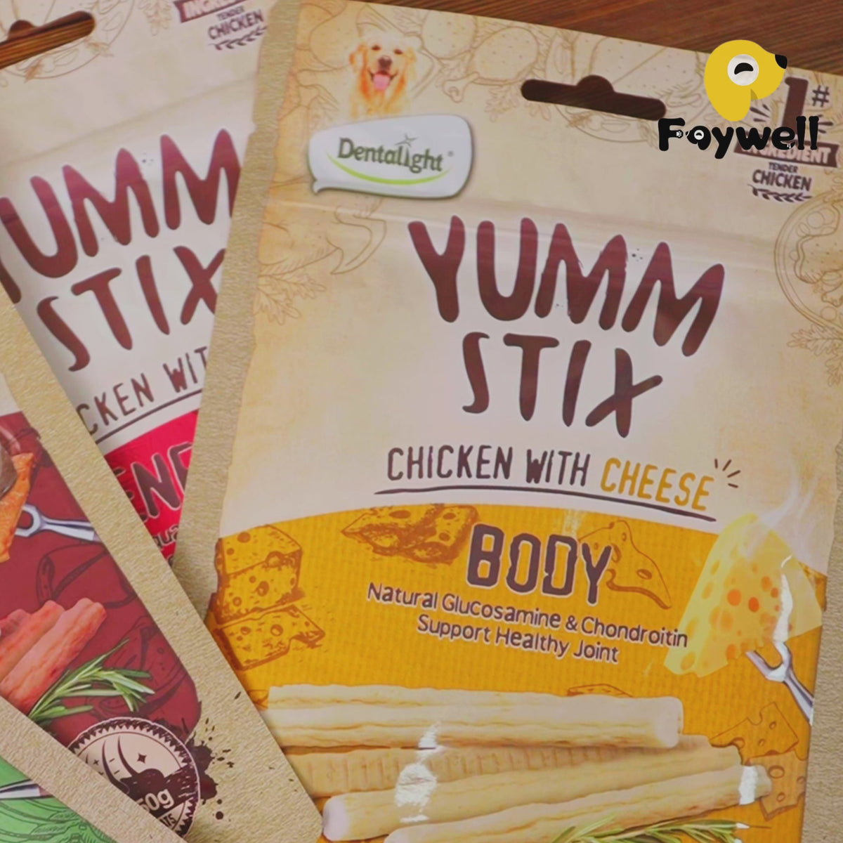 DENTALIGHT - Yumm Stick Dog Treats, Real Meat, Protein, DHA & Vit E, O ...